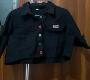 Women Black casual  Short Shirt