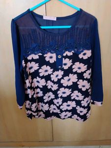 Blue Western Top
