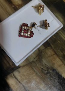Heart Pendant Earring Set