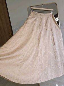 Flared Foil Print Ethnic Skirt