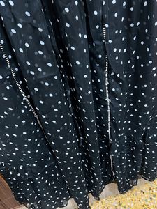 Polka Dot Black Flared Dress