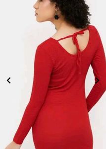 Ginger Red Bodycon Long Sleeve Dress