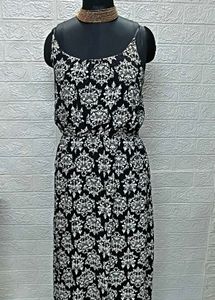 New Floral Black Midi Dress/ Imported Surplus