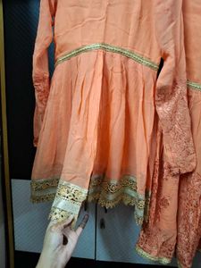Anarkali And Sharara With Lace Duppata