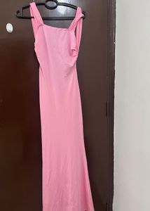 Baby-Pink Bodycon Maxi Dress