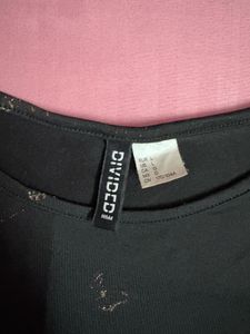 Black Butterfly Print Crop Top