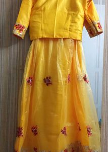 Yellow Embroidered Lehenga Choli