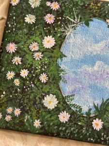 Floral Meadow Sky Painting