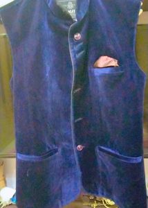 Satin Shirt With Tie nd Half Jacket