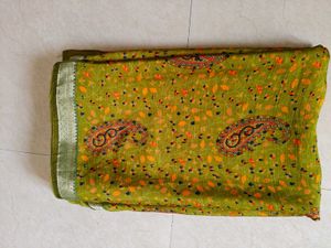 Olive Green Saree