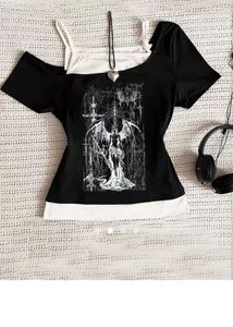 Grunge Edgy Graphic Print Top