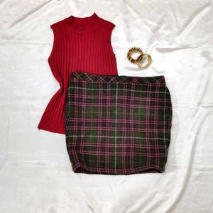 Checked/Plaid Mini Skirt✨