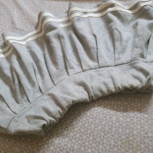 Gray Skirt with Stripes Korean Style