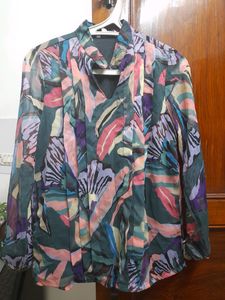 Chiffon Pleated Floral Pink Top