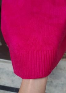 COVINGTON Hot Pink Sleeveless High Neck Top