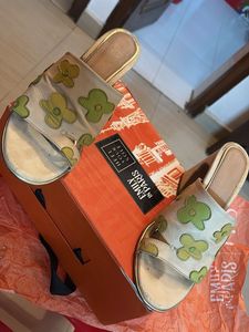 Floral pure leather Mules