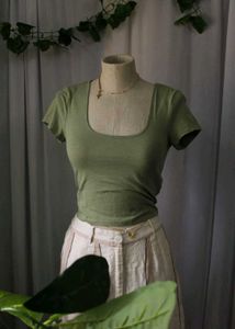 H&MGreen Fitted Top
