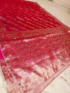 Organza Saree With Blouse Piece Very Nice 💕