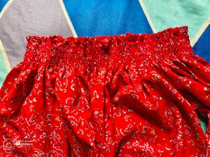 Red Paisley Off-the-Shoulder Top