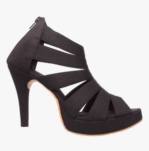 Black Peep-Toe Heels