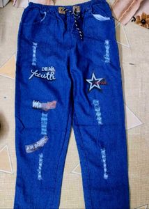 New Dark Blue Jeans Capri For Women