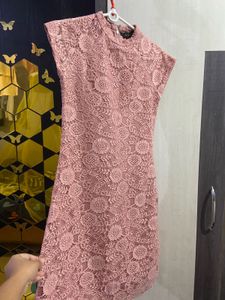 Elegant Pink Lace Dress