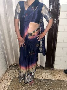 crepe Elegant Floral Saree with blouse