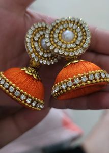 Handmade Silk Thrd Necklace, Earrings Set,Colou
