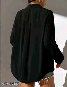 Oversized Black Button-Down Shirt