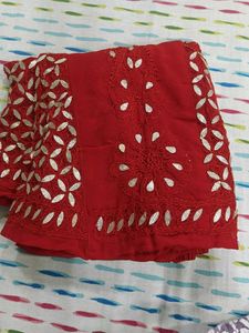 Red Embroidered Sharara