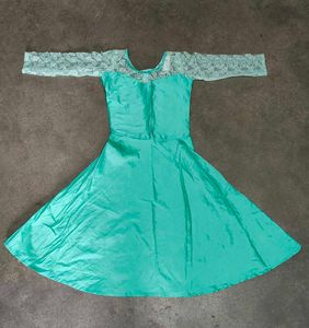 Elegant Green Anarkali Style Long Gown