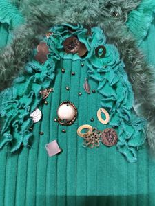 Nordic Inspired Green Stretchy Sweater