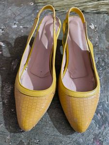 Yellow Slingback Heels