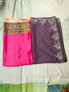 Silk Saree Fabric Set