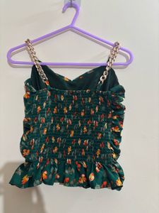 Denim Skirt &amp; Floral Top Set