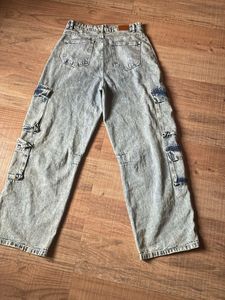 Denim Cargo Pants