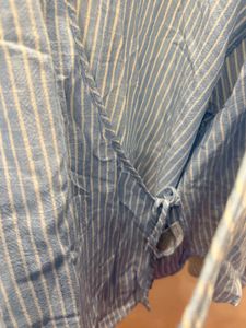 Striped Blue Wrap Shirt