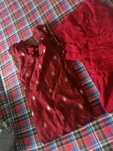 Maroon Kurta  Banarasi Suit