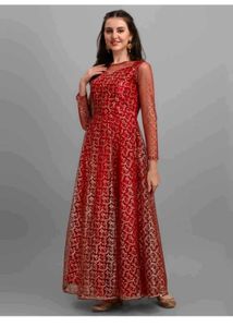 Red &amp; Gold Ethnic Gown
