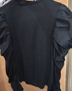 Black Puff Sleeve Top