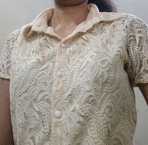 Cream shirt Top