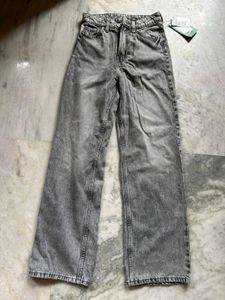 Gray Wide Leg Jeans