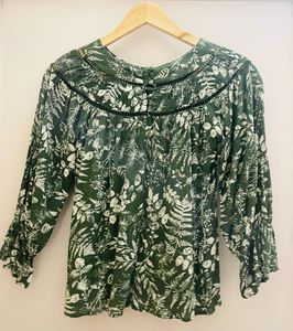Floral Green Top (Pure Cotton fabric)