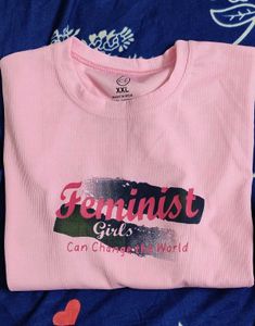 NEW Feminist Girls Pink T.Shirt