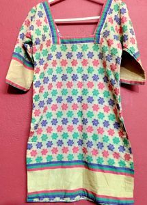 Floral Print Short Kurta