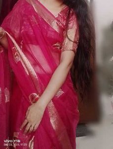 orangza saree with disgner blouse