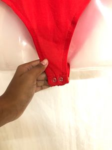 Forever 21 Red Sleeveless Jumpsuit