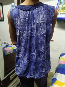 Blue Printed Top