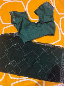 Elegant Green Embellished Saree