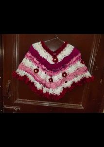 Combo Of Top And Handknitted Poncho